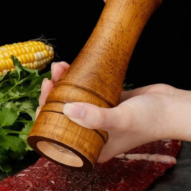 Wooden Salt Pepper and Spice Grinder Ceramic Grinder - Kitchen Utensils