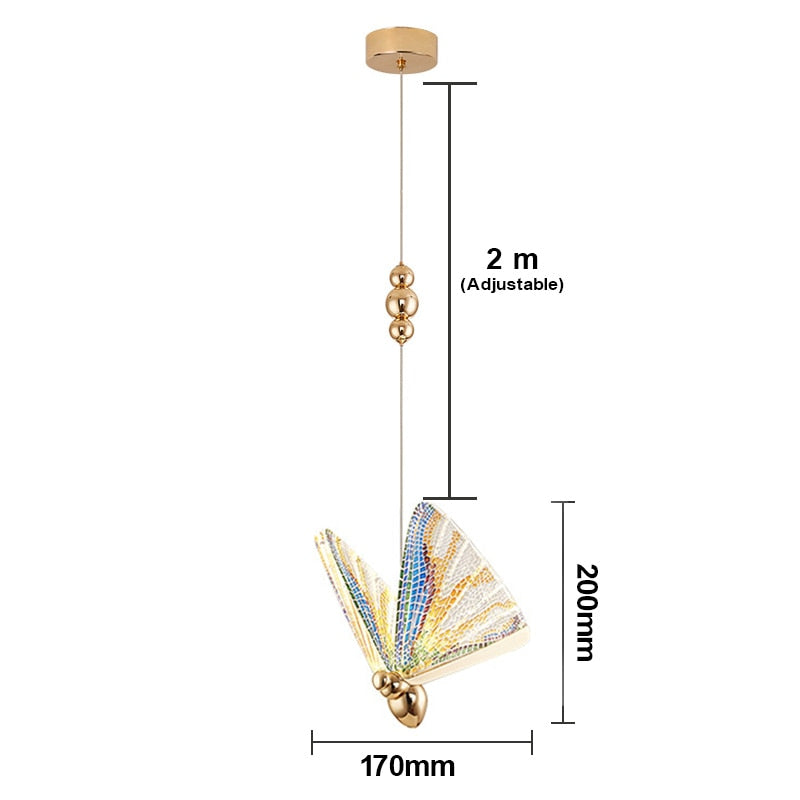 Lámpara colgante con luces colgantes de mariposa
