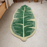 Alfombra de baño lavable, suave, antideslizante y con forma de hoja