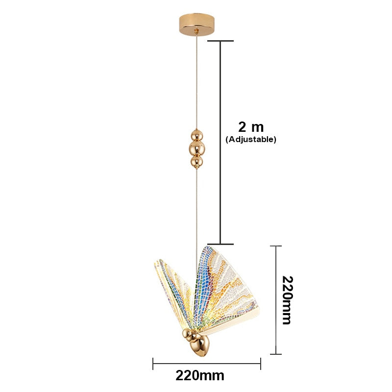 Lámpara colgante con luces colgantes de mariposa