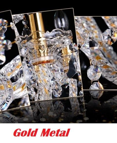 Lámpara de araña grande con lágrimas de cristal