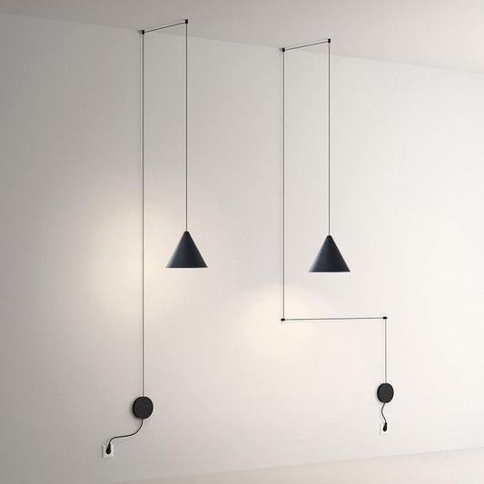 Lámpara colgante de noche LED geométrica de alambre moderna
