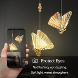 Lámpara colgante con luces colgantes de mariposa